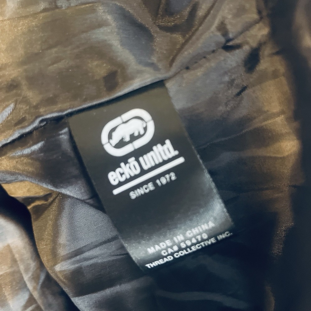 Ecko Unltd. Puffer Vest  Lg Black Full Zip Up Quilted Sleeveless Y2K Raw & Uncut - Picture 11 of 15